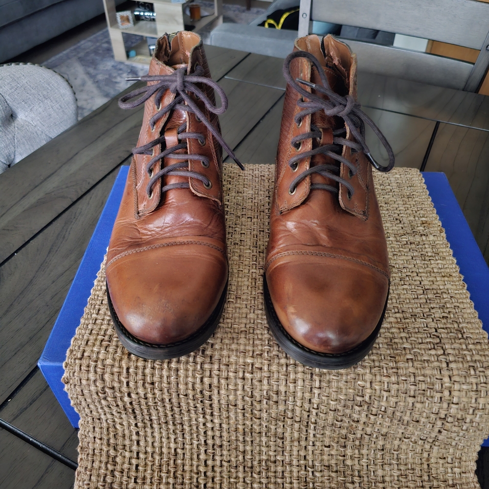 Aldo Men's Tan Leather Lace-Up Boots